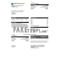 USA North Carolina Woodfin Sanitary Water & Sewer District fake utility bill Word and PDF template