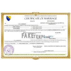 Bosnia & Herzegovina fake marriage certificate Word and PDF template