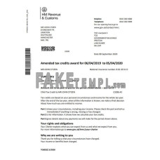 United Kingdom HM Revenue & Customs fake bank statement Word and PDF template