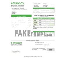 UAE Abu Dhabi Transmission & Despatch Company (TRANSCO) fake utility bill Word and PDF template