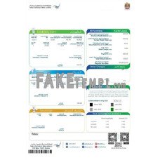 UAE Dubai Federal Electricity & Water Authorty fake utility bill Word and PDF template