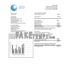 USA Connecticut Light & Power fake electricity utility bill Word and PDF template