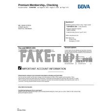 USA BBVA fake bank statement Word and PDF template, 5 pages