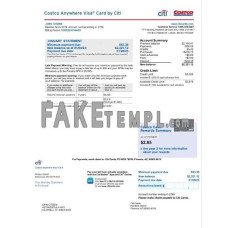 USA Citi bank card fake statement Word and PDF template, 2 pages