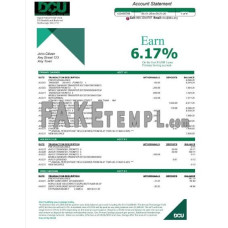 USA DCU fake bank statement Word and PDF template, 5 pages