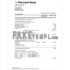 USA New York Piermont fake bank statement Word and PDF template