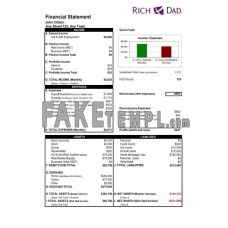 USA Rich Dad fake bank statement Word and PDF template