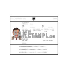 Albania fake e-visa photoshop template PSD