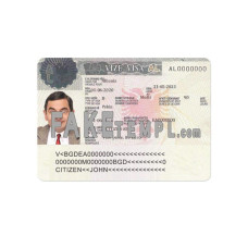 Albania fake work visa photoshop template PSD