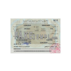 Algeria fake travel visa photoshop template PSD