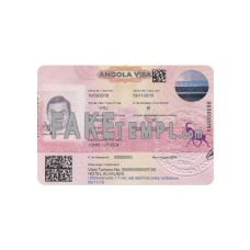 Angola fake travel visa photoshop template PSD