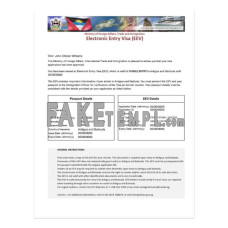 Antigua and Barbuda fake travel visa photoshop template PSD