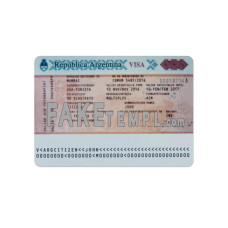 Argentina fake travel visa photoshop template PSD