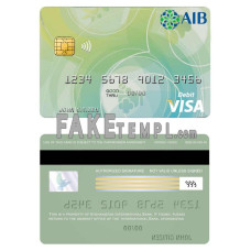 Afghanistan International Bank debit fake visa card photoshop template PSD