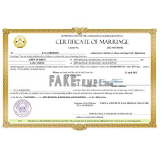 Afghanistan fake marriage certificate Word and PDF template