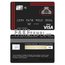 Albania Bank of Albania bank fake visa card debit card photoshop template PSD