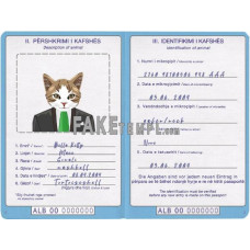 free Albania cat (animal, pet) passport PSD download template