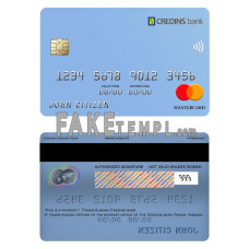 Albania Credins bank fake mastercard photoshop template PSD