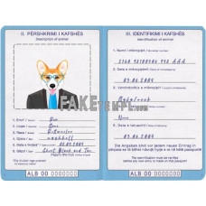 free Albania dog (animal, pet) passport PSD download template