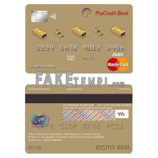 Albania ProCredit bank fake mastercard photoshop template PSD