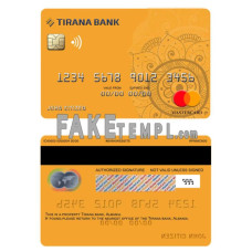 Albania Tirana bank fake mastercard photoshop template PSD