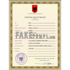 Albania fake death certificate photoshop template PSD 