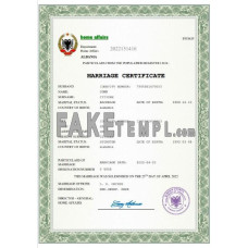 Albania fake marriage certificate Word and PDF template