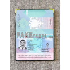 Albania fake passport photolook template PSD, scan and photo-realistic look