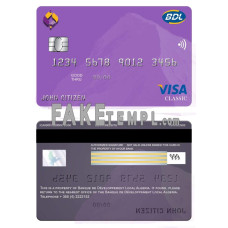 Algeria Banque de developement fake visa card photoshop template PSD