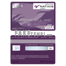 Algeria Natixis Algerie bank fake visa card debit card photoshop template PSD