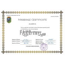 Algeria fake marriage certificate Word and PDF template