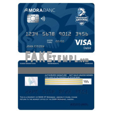 Andorra Morabank fake visa card photoshop template PSD