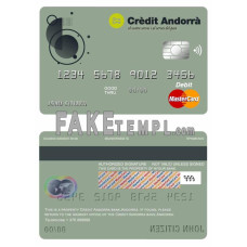 Andorra Credit Andorra bank fake mastercard debit card photoshop template PSD