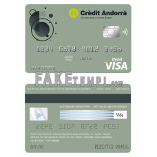 Andorra Credit Andorra bank fake visa card debit card photoshop template PSD