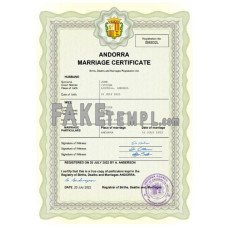 Andorra fake marriage certificate Word and PDF template