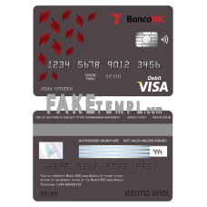 Angola Banco BIC bank fake visa card debit card photoshop template PSD