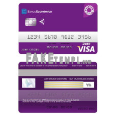 Angola Bank Economio fake visa debit card photoshop template PSD