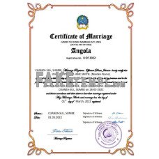 Angola fake marriage certificate Word and PDF template