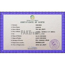 Angola fake vital record birth certificate photoshop template PSD