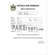 Antigua and Barbuda fake birth certificate Word and PDF template