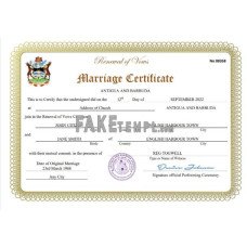 Antigua and Barbuda fake marriage certificate Word and PDF template