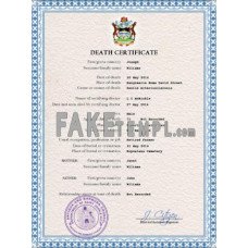 Antigua and Barbuda fake vital record death photoshop certificate PSD