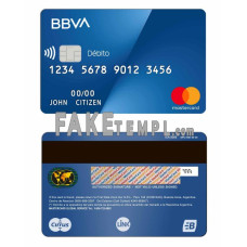 Argentina BBVA bank fake mastercard debit card photoshop template PSD