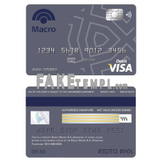 Argentina Banco Macro S.A. bank fake visa card debit card photoshop template PSD