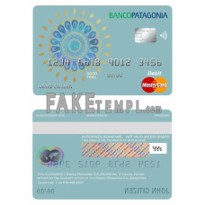 Argentina Banco Patagonia bank fake mastercard debit card photoshop template PSD