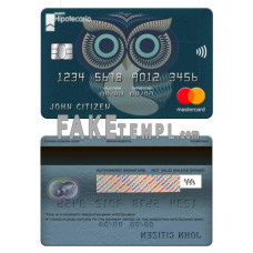 Argentina Hipotecario bank fake mastercard photoshop template PSD