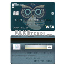 Argentina Hipotecario bank fake visa card photoshop template PSD