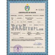 Argentina fake death certificate photoshop template PSD 