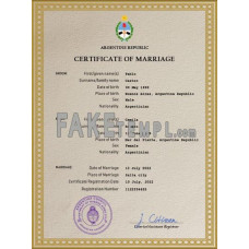 Argentina fake marriage certificate photoshop template PSD 