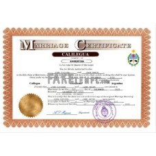 Argentina fake marriage certificate Word and PDF template